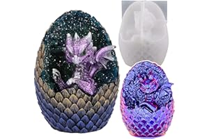 ESEENS Vertical Dragon Egg Mold Dinosaur Mold Silicone Mold for Resin Dragon Candle Mold Easter Egg Mold Dragon Silicone Mold for Candles Home Decoration Mold Animal Resin Mold Cartoon Mold Dragon Mold