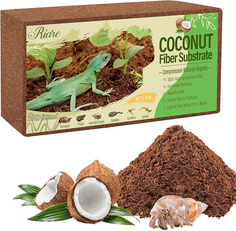 Riare Natural Coconut Fiber Substrate 1 Pack Terrarium Bedding