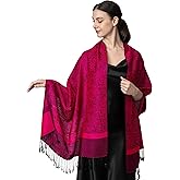 Achillea Two-Tone Vintage Paisley Pashmina Scarf – Lightweight Wrap & Shawl for Dresses, Weddings, Travel, All Seasons