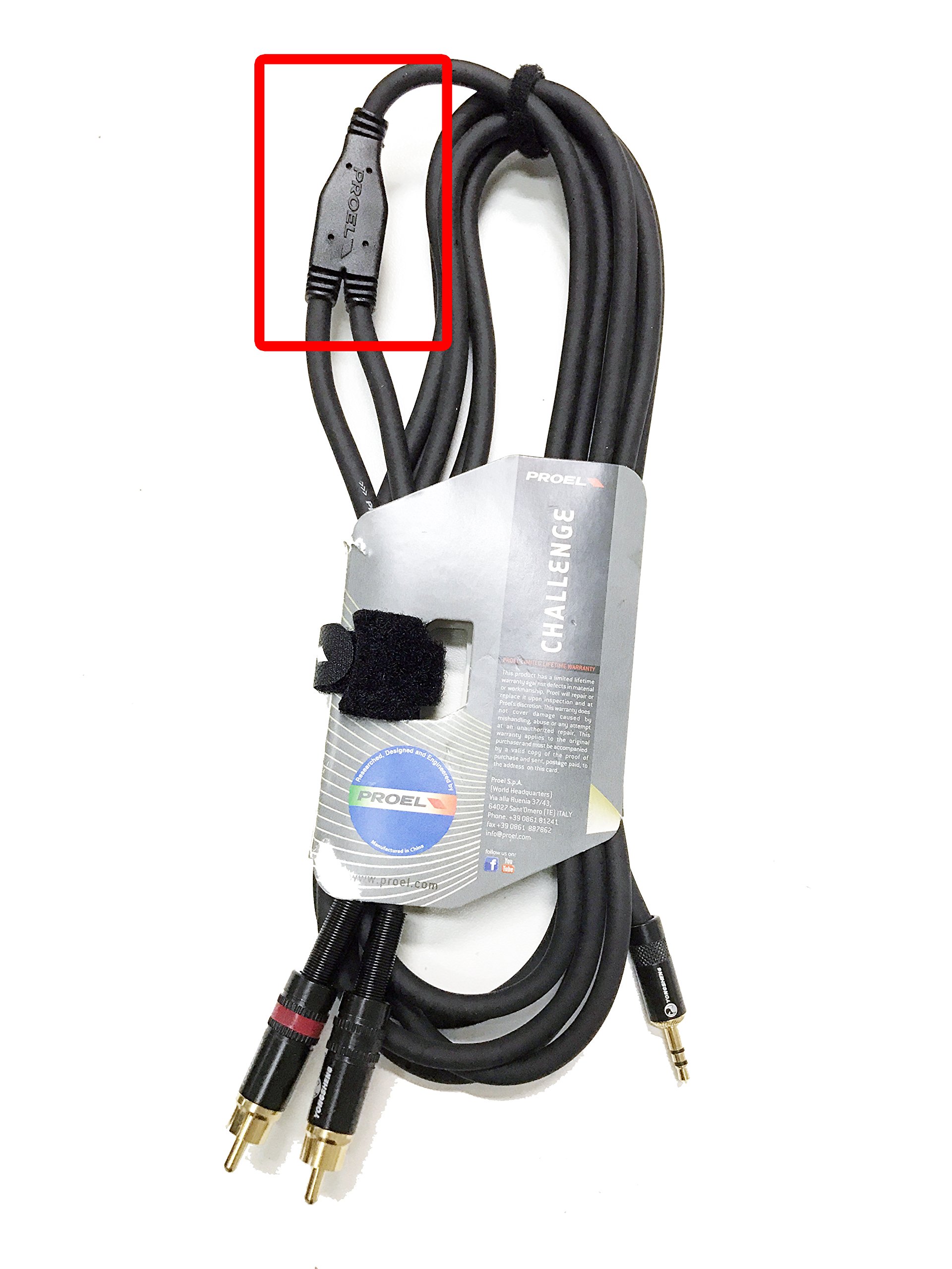 Proel CHLP215LU15 Professional Y Mini Audio Cable 3.5 mm Stereo Jack 2 RCA Connectors 1.5 m