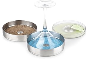 Final Touch 2 Tier Cocktail Rimmer with Lid - Essential Tool for Perfectly Rimmed Glasses - Commercial-Grade 304 Stainless St