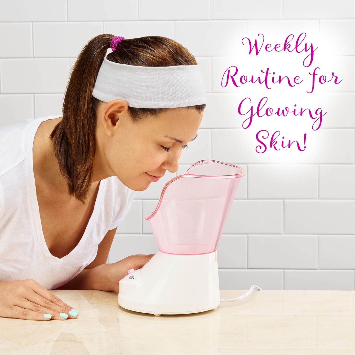 Conair True Glow By Conair Gentle Mist Moisturizing Facial Sauna System With Facial Cleansing Brush: Beauty