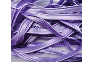 LYRACCES Satin bias Tape Lip Cotton Fabric Cord Edge Rope Ribbon Upholstery Sewing Piping Trims 10yards (Light Purple #34)