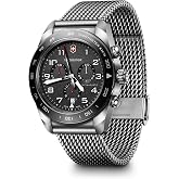 Victorinox Swiss Army Chronograph Black Dial Mesh Stainless Steel Watch 42mm - 242048