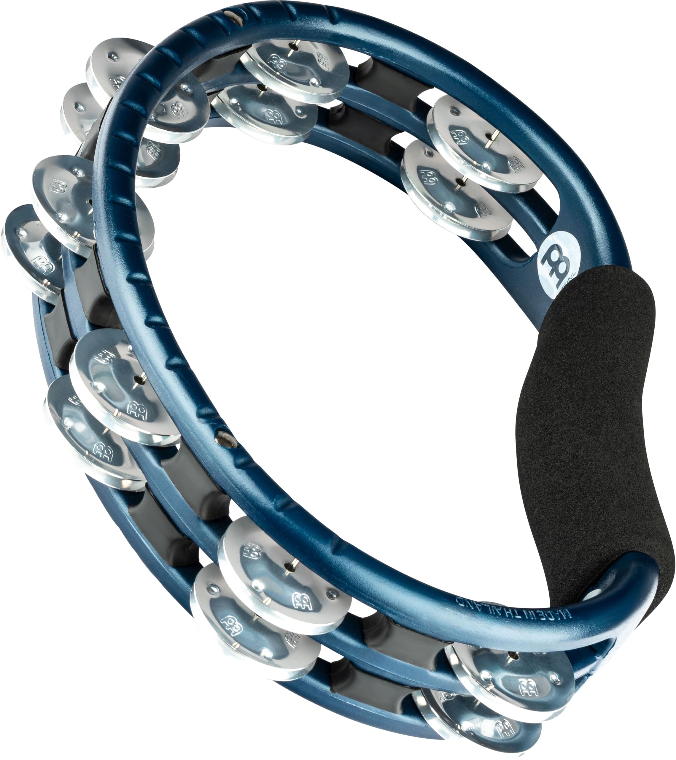 Meinl Percussion Headliner Hand Tambourine - 2-Row Tambourine - With Curved Handle - ABS Plastic / Aluminum, Blue / Silver (TMT1A-B)