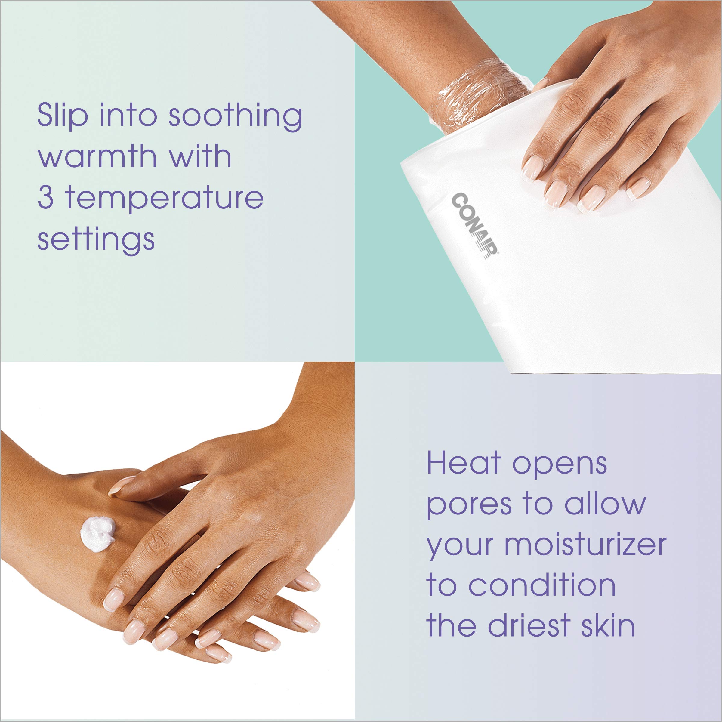 True Glow by Conair Hand Warmer - Electric Hand Warmer Thermal Spa - Heated Lotion Beauty Mitts - Packaging May Vary