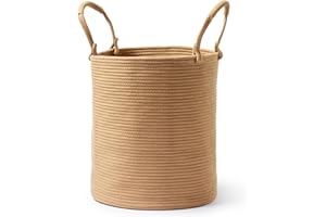 Kodomoore Laundry Basket Hamper – Woven Cotton Rope Nursery Hamper for Clothes, Blankets, Yoga Mat – Boho Basket for Living R