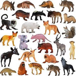 Animals Figure, 25 Piece Realistic Looking Animals Toys Set(4 inch), ValeforToy Jungle Wild Vinyl Plastic Animal Learning Toys for Boys Girls Kids Toddlers Forest Animals Toys Party Favors Playset