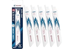 EZARC Reciprocating Saw Blade Bi-Metal Cobalt Sabre Saw Blades for Metal Cutting 6-Inch 14TPI R622PM (5-Pack)