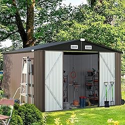 Aoxun 9.4x7.3x6.5 FT Outdoor Metal Storage Shed
