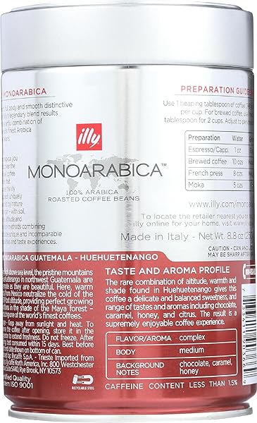 ILLY CAFFE SINGLE ORIGIN WHOLE BEAN COFFEE GUATEMAL, 8.8 OZ