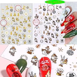 Holographic Christmas Nail Adhesive Sticker, Laser