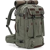 Gonex Canvas Backpack, Vintage 3-in-1 Convertible Laptop Bag for Travel, Work & College, Large Carry-On Rucksack for Men & Women (Classical Green)