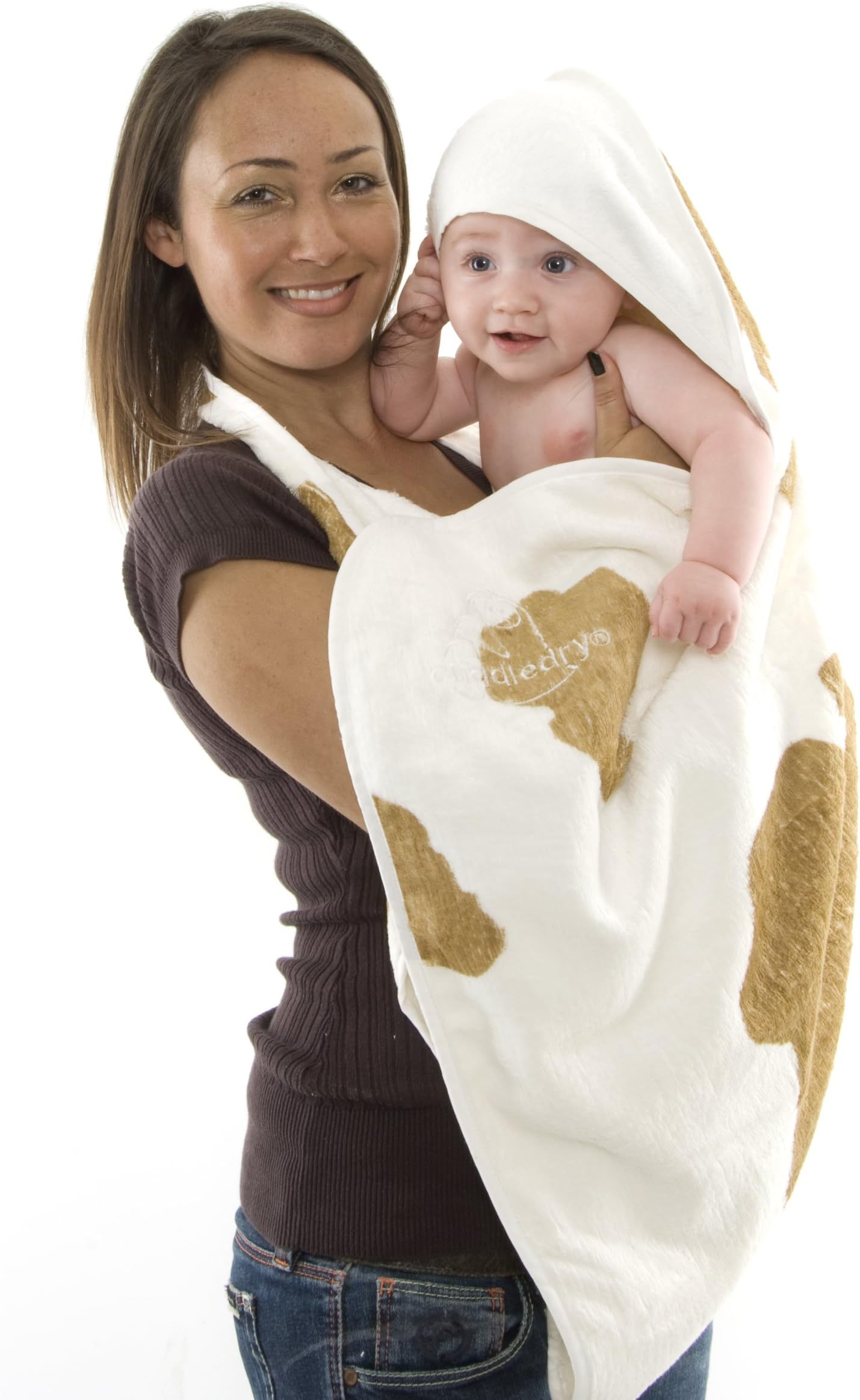 Cuddledry Baby Apron Bath Towel Cowprint