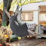 Ohuhu XL Swing Chair with Hardware Kit Gray 150kg Capacity Cushions view 6
