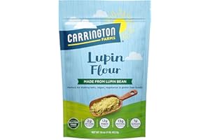 Carrington Farms - Lupin Flour - Keto and Vegan Friendly Ground Flour- Non GMO, Gluten Free Lupin Flour - Low Carb, High Protein, Low Calorie - Fiber and Mineral Rich