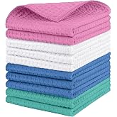 HOMEXCEL Waffle Weave Microfiber Towel, 10 PK Waffle Towels, 12 x 12 in | 400GSM Barista Towels, Waffle Wash Cloths for Bathroom, Hand, Super Absorbent Kitchen Microfiber Cleaning Cloth for Household