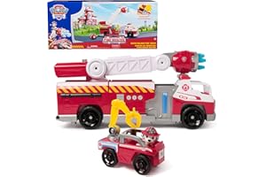 Paw Patrol Fire Rescue: Rapid Reload Fire Truck with Marshall Figure, Quick-Fire Launcher, Lights & Sounds, Kids Toys for Boys & Girls Ages 3 and Up