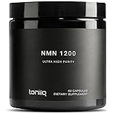 Toniiq NMN Supplement 1200mg - Third Party Tested Stabilized Capsules - 98% Highly Purified for NAD + - 60 Capsules Nicotinamide Mononucleotide Booster Supplement