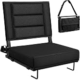 Stadium Seats for Bleachers, Bleacher Chairs with Back Support and Cushion | Portable Bleacher Seat includes Metal Hook and Shoulder Strap, Wide and Folding Stadium Chair for Bleacher