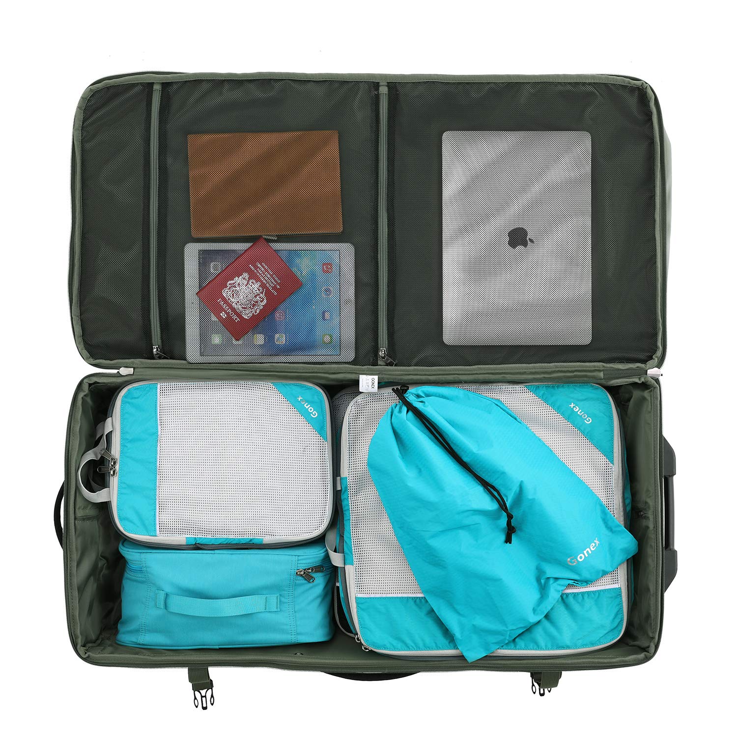 Gonex Rolling Duffle Bag with Wheels, 100L Water Repellent Large Wheeled Travel Duffel Luggage