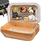 Air Fryer Liner Rectangular for Ninja Foodi Dual Basket 8QT 10QT, Bella Air Fryer Accessories, Air Fryer Liners 4 qt Rectangle, 125Pcs Parchment Paper liners for DZ201,DZ401, FG551