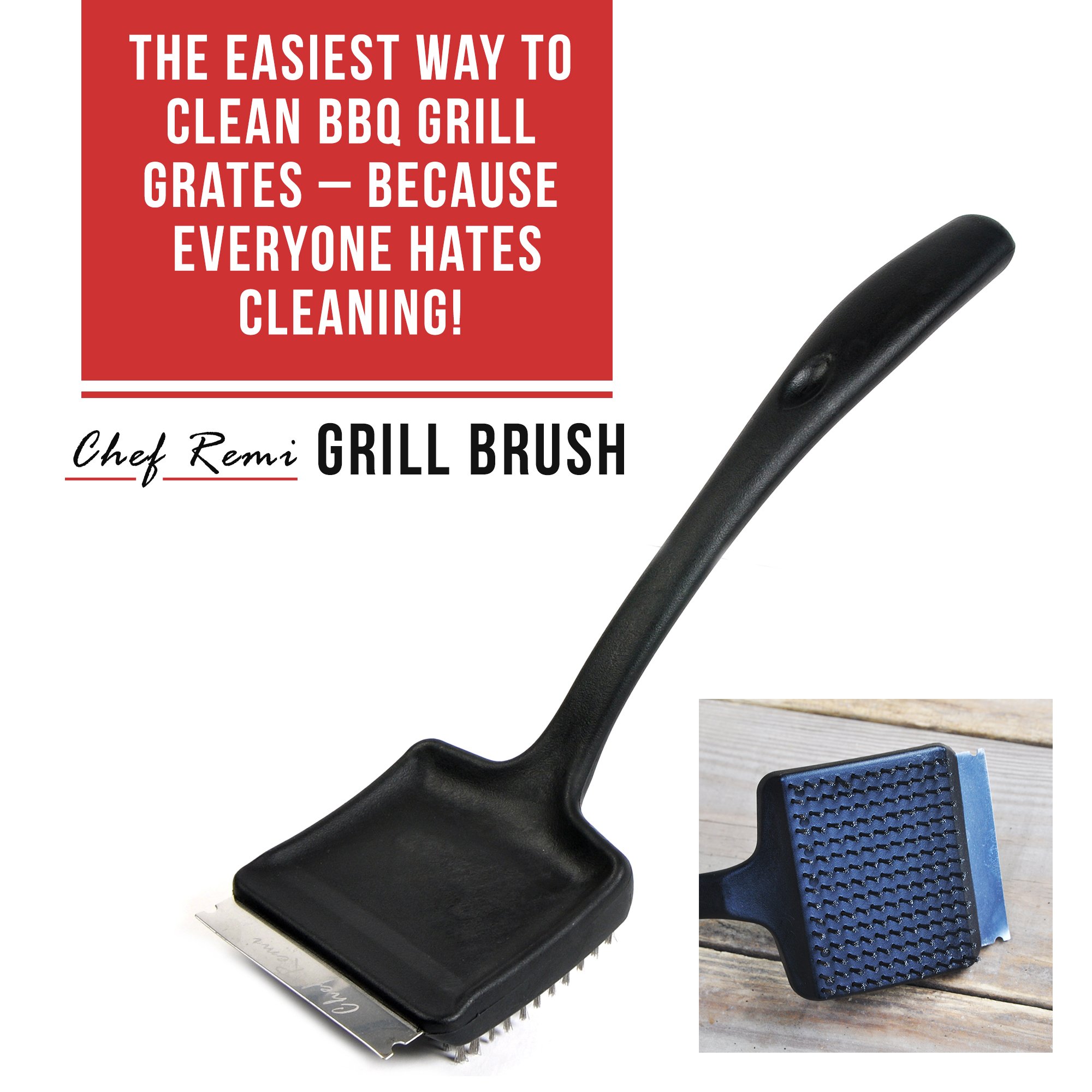 Chef Remi BBQ Grillbüste - Lebenslange Ersatzgarantie - Best bewertetes BBQ Zubehör für den Grill oder den BBQ - Grillzubehör oder Grillwerkzeug - Geschenk für den Mann, Vater, Onkel, Bruder etc.