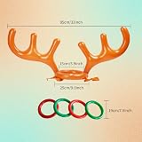 AUXHCYL Christmas Inflatable Reindeer Antler Toss Game Hat with 4 Rings view 2