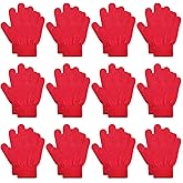 ONESING 12 Pairs Warm Knitted Gloves - Children Winter Gloves Bulk for Girls Boys | Kids Gloves Designed for Cold Weather Mixcolor R