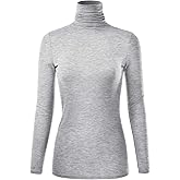EIMIN Women's Long Sleeve Turtleneck Light Weight Pullover Slim Fit T-Shirts Top (S-3XL)