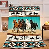 Horse Soft Cozy Blanket Western Horses Throw Blanket Super Plush Warm Stuff Lightweight Fleece Flannel Blankets Gifts for Women Girls Kids Adults 50"X40"