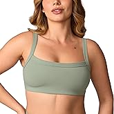 UNISSU Hugcurve Adjustable Sports Bra Square Neck Wireless Padded Yoga Workout Tops