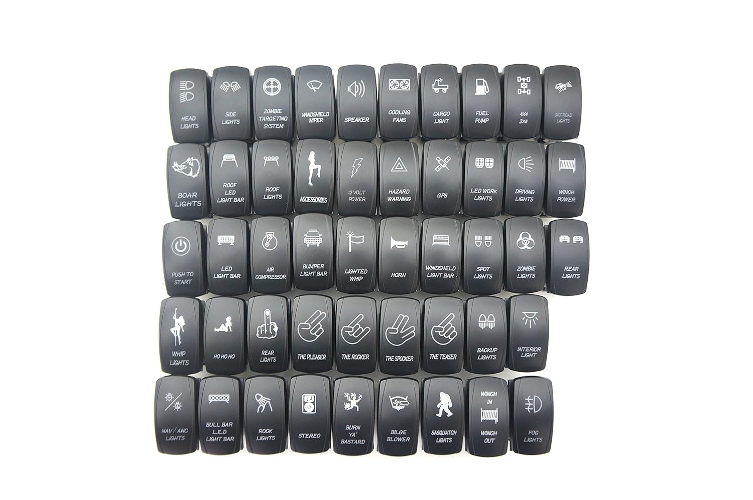 STVMotorsports Laser Backlit Red Rocker Switch The Rocker 20A 12V On/Off LED Light