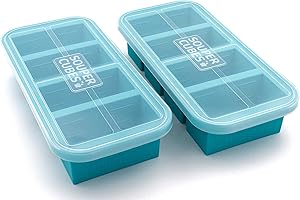 Souper Cubes 1-Cup Extra-Large Silicone Freezing Tray With Lid - Freeze Food Soup Broth Sauce In Perfect 1-Cup Portions, 2-Pa
