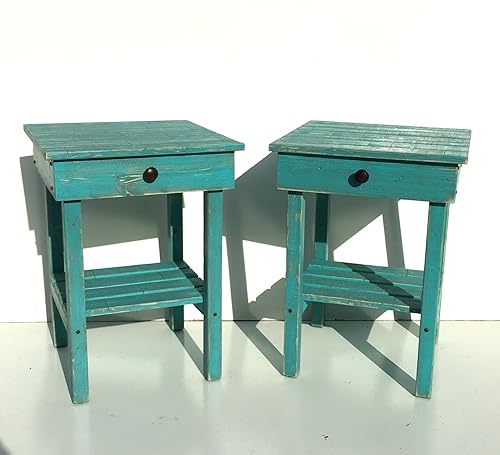 Amazon Com Night Stand Set With Drawer Modern Farmhouse End