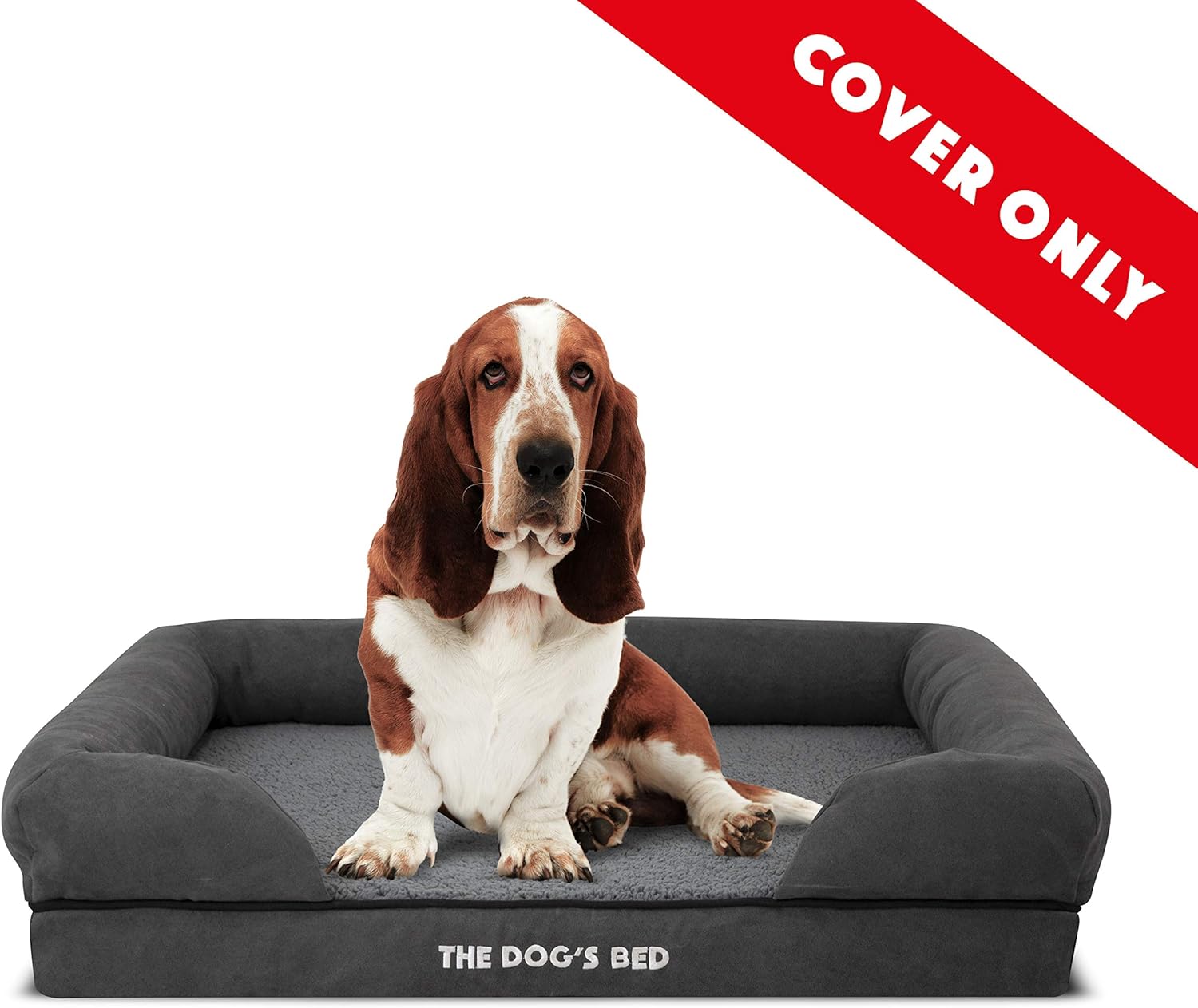 The Dog’s Bed Cover - Replacement Cover, Grey Plush, Medium, Medium Spare Cover - Image 3