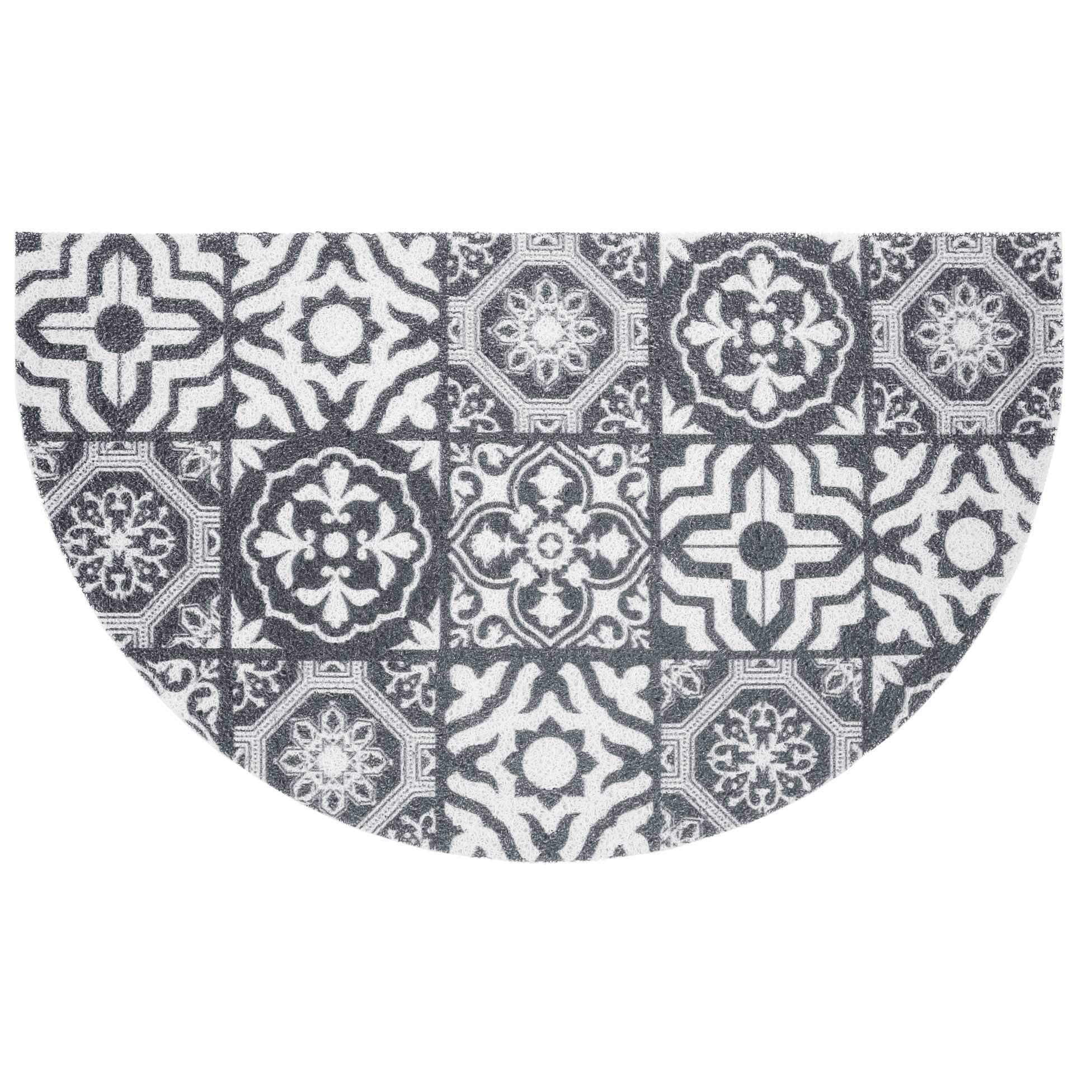 Douceur d'Intérieur LISBON Half Moon Entrance Mat, PVC, 45 x 75 cm