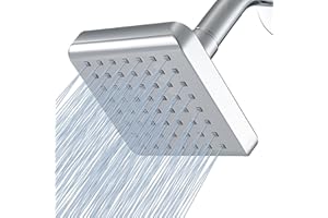 Voolan High Pressure Rain Shower Head - Luxury Modern Look - The Adjustable Replacement For Your Bathroom Showerhead - 4" Squ