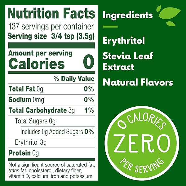 TRUVIA ORIGINAL CALORIE-FREE SWEETENER FROM THE STEVIA LEAF, 17 OUNCE REFILL BAG