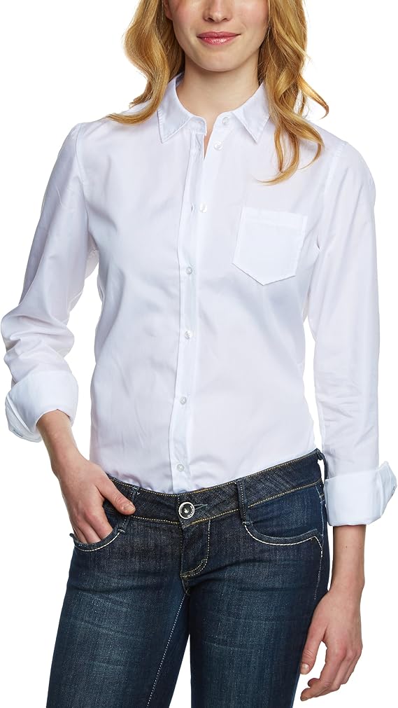 Marc O'Polo Damen Bluse B01124142389, Gr. 42, Weiß (100 White) Amazon