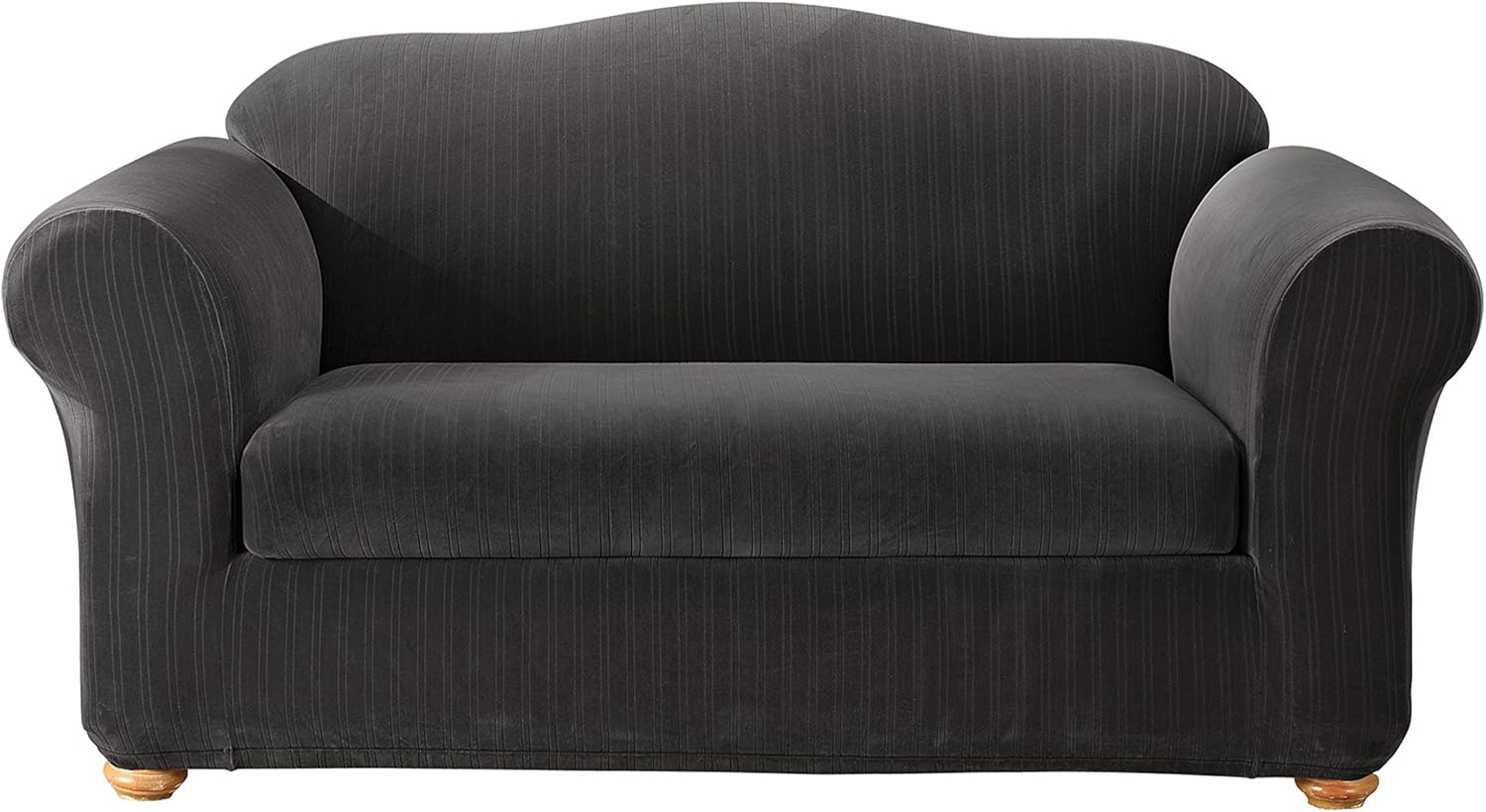 Best Sure Fit 2 Piece Sofa Cover Black