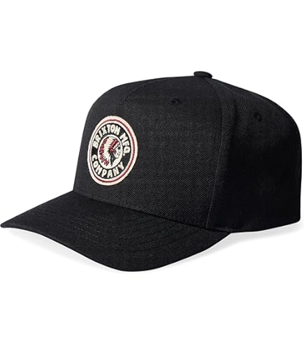 Brixton Linwood Snapback, Adjustable Baseball Cap for Men, Black