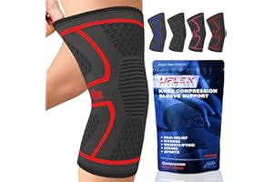 UFlex Athletics Compression Knee Brace for Women & Men Knee Sleeves Support for Sports, Running, Weightlifting, Arthritis, Meniscus Tear, ACL, Hiking, Recovery Support & Fitness