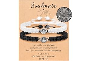 UNGENT THEM I Love You 100 Languages Bracelets, Couples Gifts for Boyfriend, Girlfriend, My Love, Soulmate, Anniversary Valentines Day Birthday Christmas Gift for Women Men