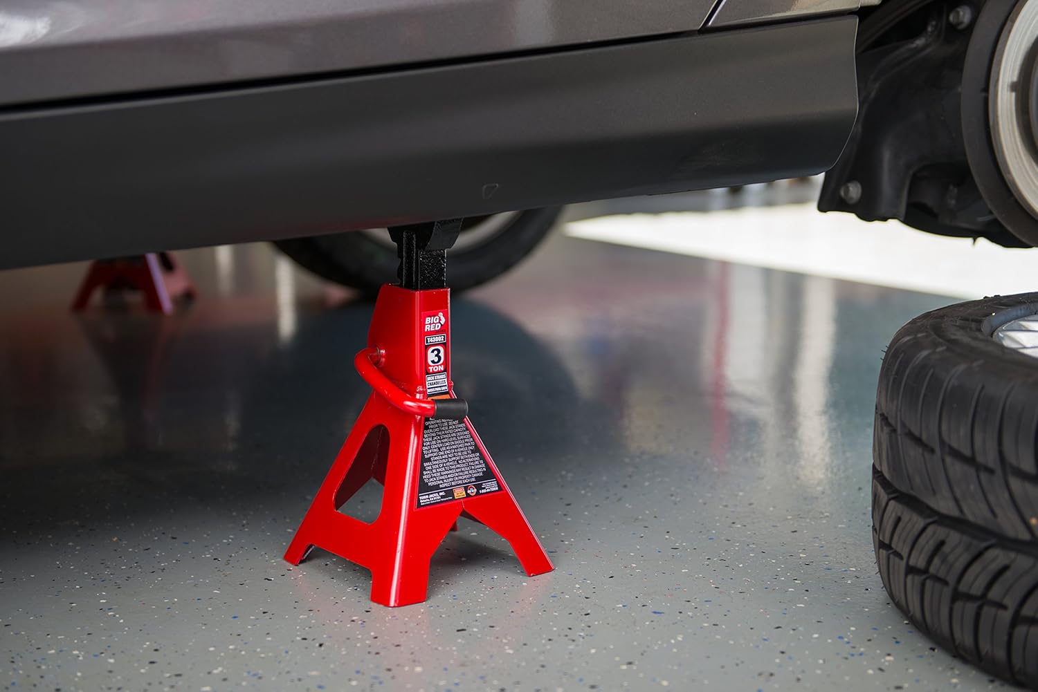 BIG RED T43202 Torin Steel Jack Stands: 3 Ton (6,000 lb) Capacity, Red, 1 Pair: Automotive