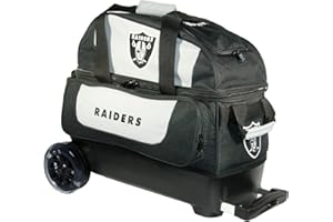 KR STRIKEFORCE Strikeforce Bowling NFL Two Ball Bowling Roller Bag with Ball, Shoe and Accessory Pockets