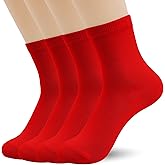 Azwelier Unisex Colorful Quarter Ankle Athletic Socks Breathable Cotton Blend Crew Style 4 Pairs Pack