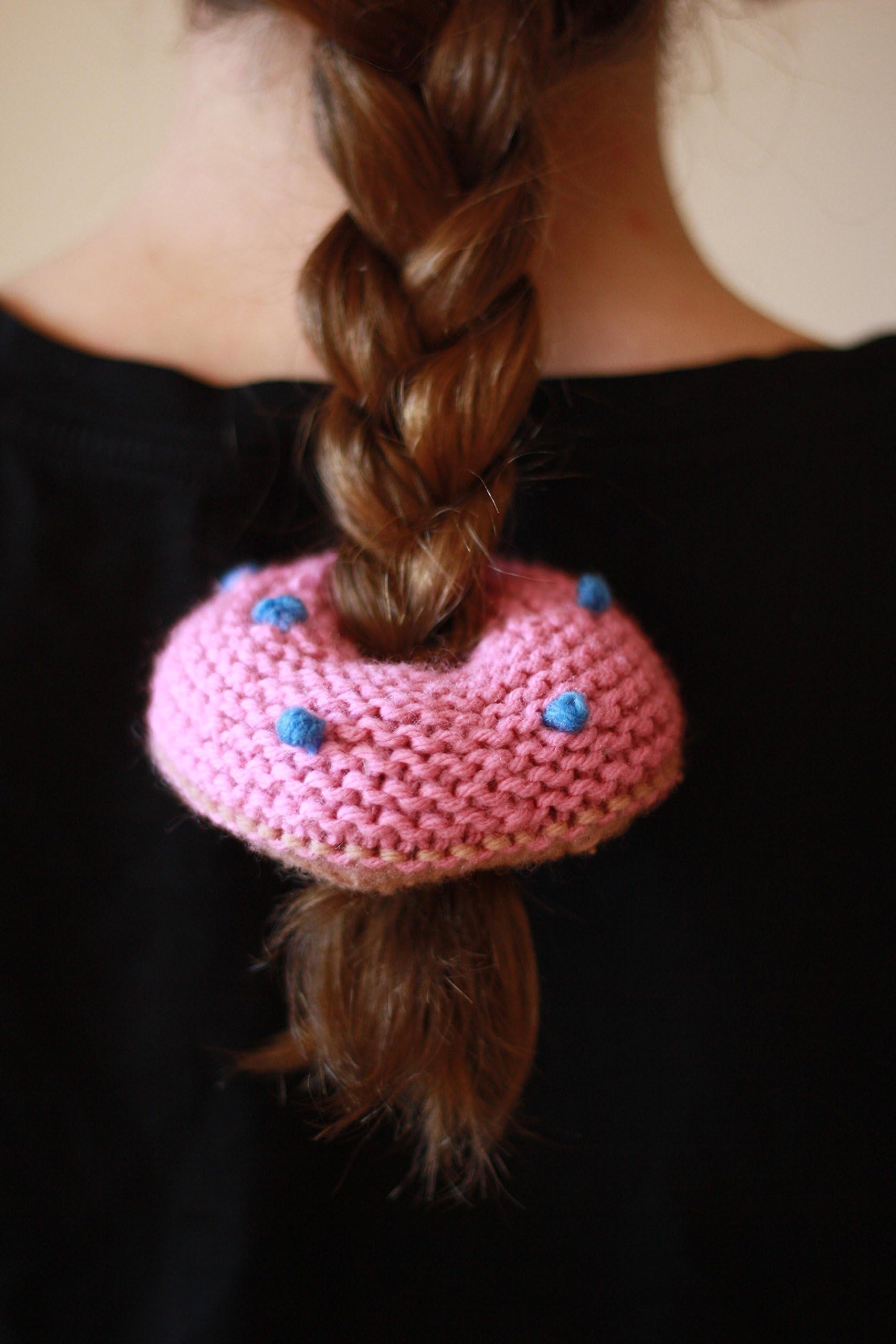Hand Knit Donut Pony Tail Topper