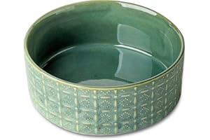 Seyatoo Ceramic Dog Bowl, 6.5 inch Pet Dog Food Bowl Water Bowls, Dogs Dish for Middle and Small Dogs, Puppy, Green