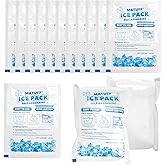 MATUFF 50 Pcs Reusable Ice Packs for Coolers (3.7''x4.9'') - Upgraded Explosion-Proof & Leakproof Gel Freezer Packs for Lunch Boxes, Shipping, Camping, Beach & Fishing | Keep Food/Drinks Fresh